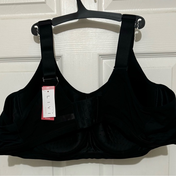 LIVI 50C Black Moisture Wicking High Impact Bra Brand New - Picture 2 of 8